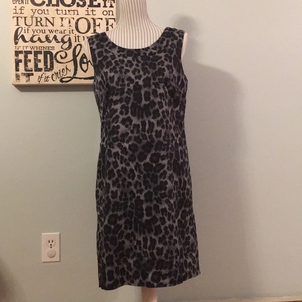 VanHeusen Studio Black Grey Leopard Sleeveless